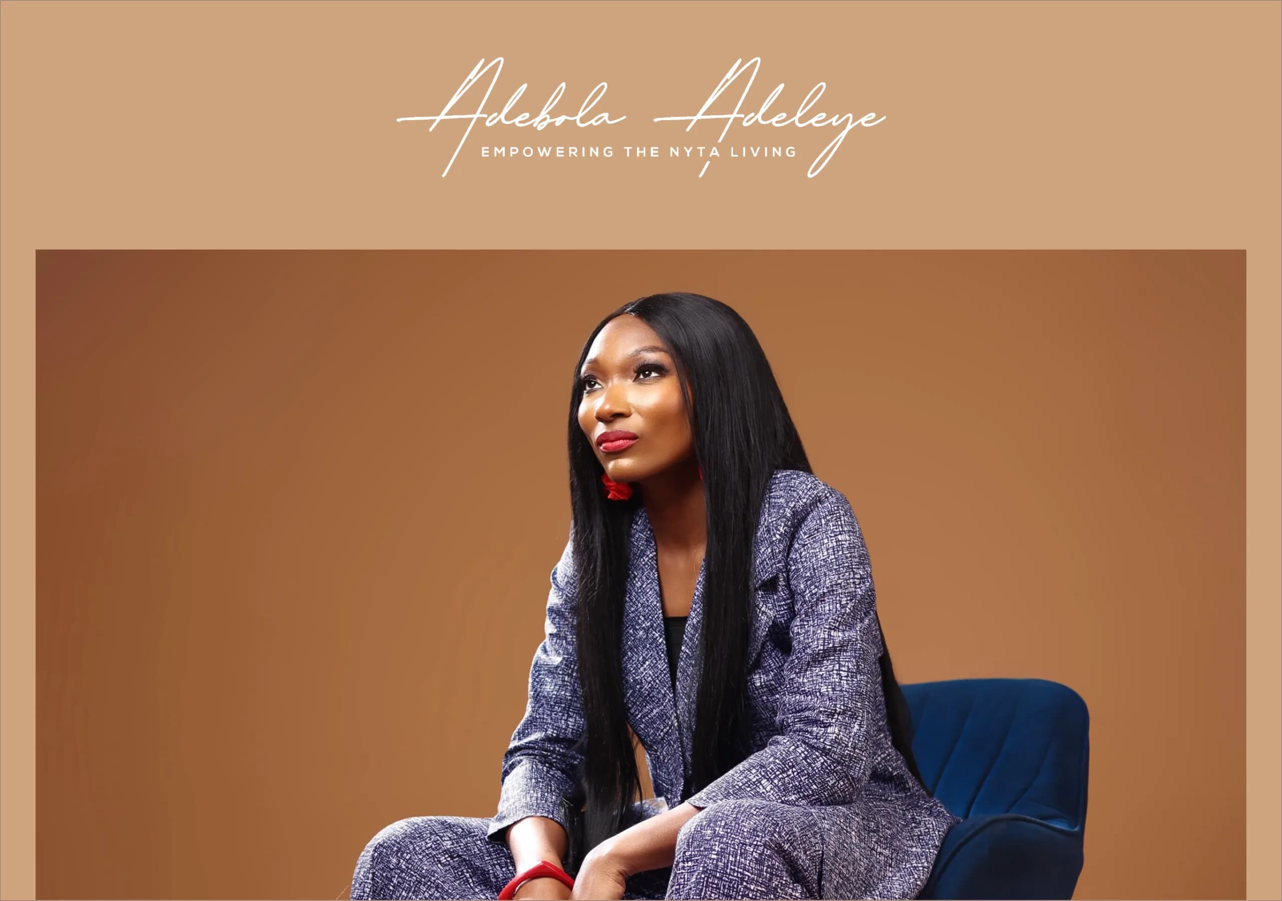 Adebola Adeleye homepage hero with multi-disciplinary creative identity