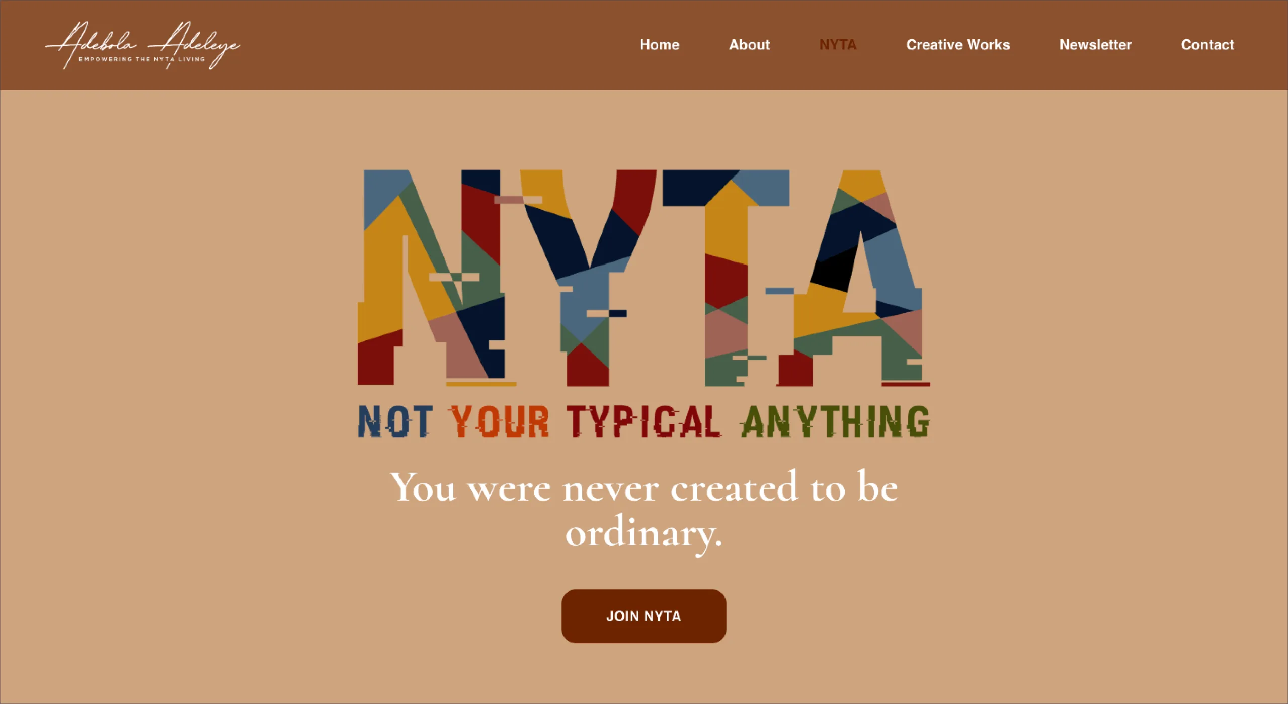 Adebola Adeleye portfolio sections for music, fashion, and writing
