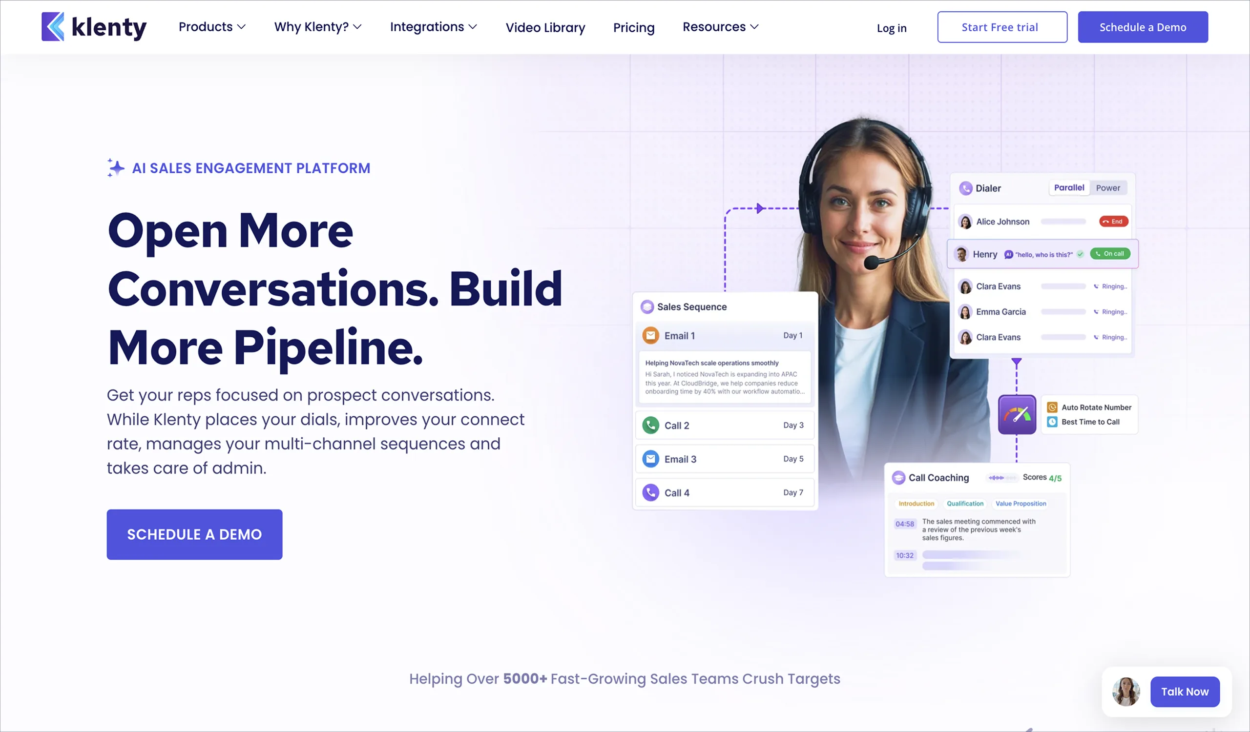 Klenty original hero section before redesign