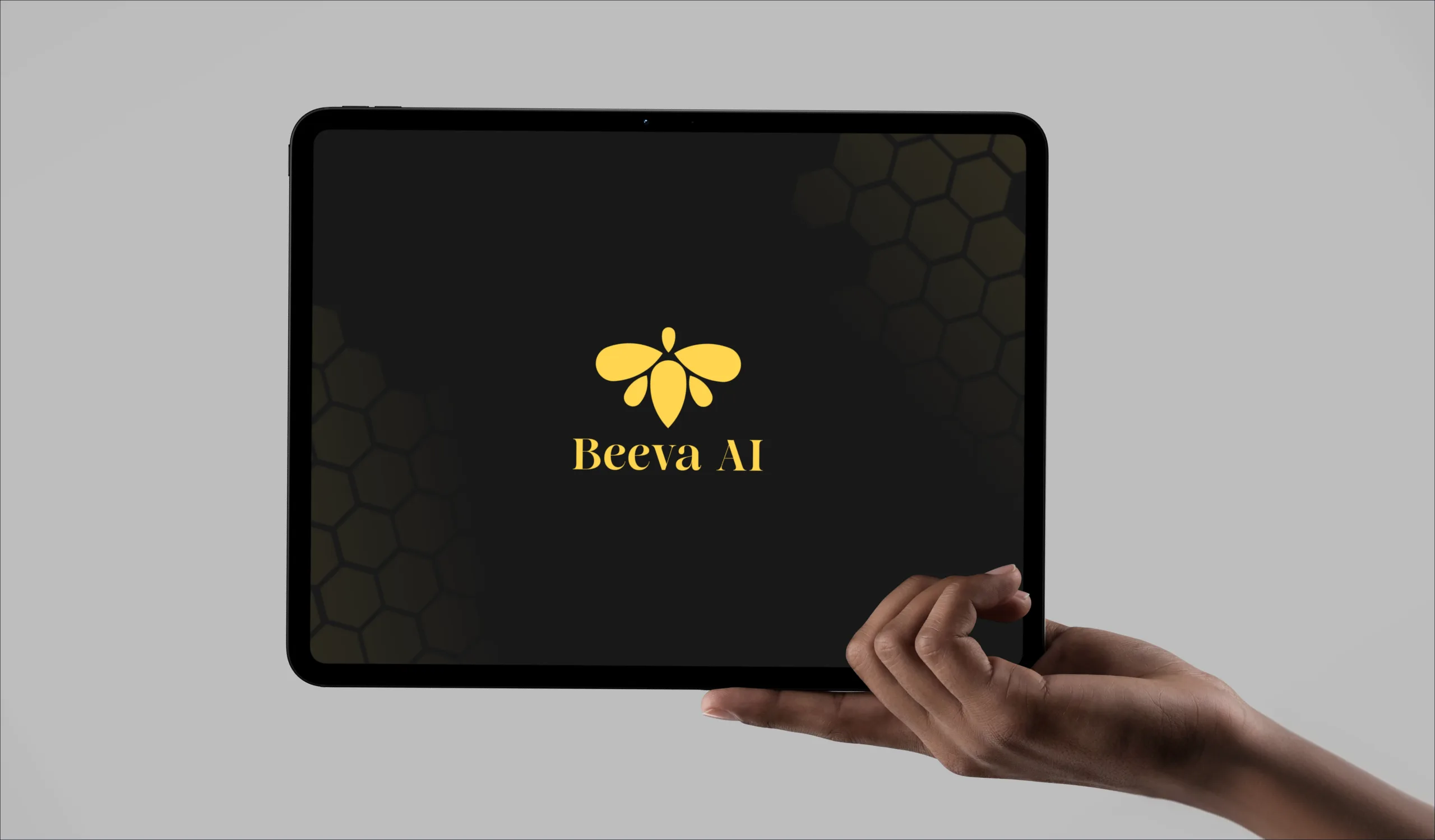 Beeva AI brand identity logo mark on dark background
