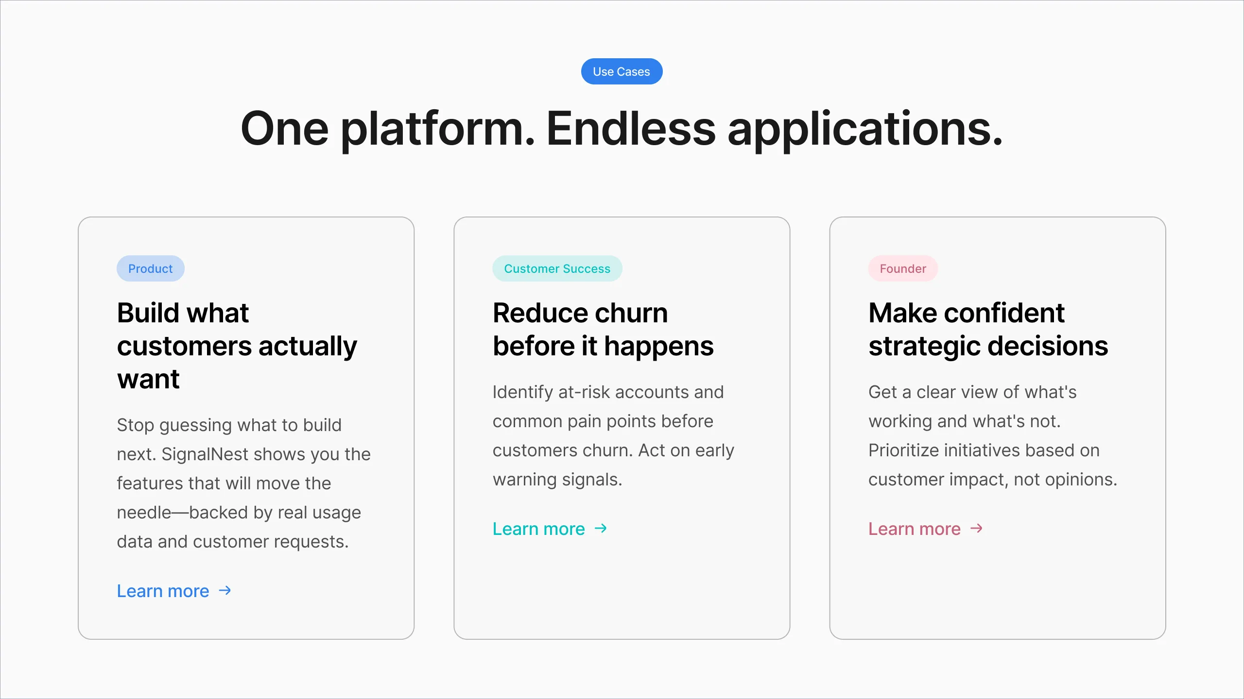 Signal Nest use cases and integration partners section